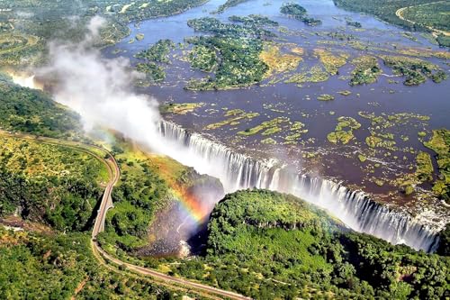 Puzzle 1000 Teile Victoria Falls in Simbabwe Papierpuzzle für Erwachsene Große Puzzles für Erwachsene 50 x 70 cm von LNTYW