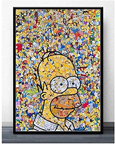 Puzzle 1000 Teile Zusammenbau Bild S Art Die Simpsons Scream Anime Cartoon Comics Simpson Für PapierSpielzeug für Erwachsene Dekompressionsspiel50x70cm von LNTYW