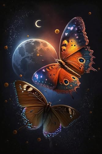 Puzzle 2000 Teile, Papierpuzzle für Erwachsene und Freunde, kosmische Schmetterlinge, kognitive sensorische Aktivität, Familie, Freizeit- und Lernspielzeug, dekoratives Geschenk, 70 x 100 cm von LNTYW