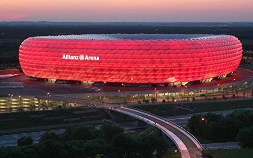 Puzzle 2000 Teile DIY Papierpuzzle Erwachsene Kinderpuzzle Klassisches Puzzle Allianz Arena, München 2000-teiliges Puzzle für Erwachsene Familienspiel Teambuilding-Geschenk 70x100cm von LNTYW