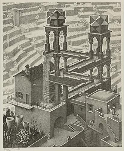 Puzzle 2000 Teile Papierzusammenbau Bild MC Escher Replikat Poster Erwachsene Spiele Lernspielzeug70x100cm von LNTYW