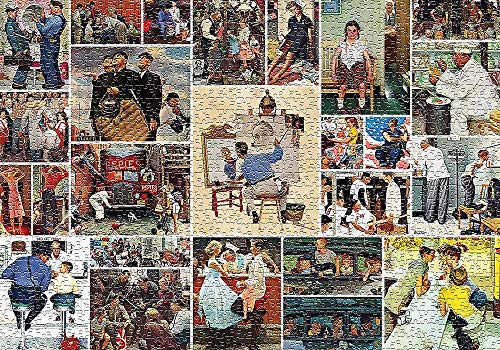 LNTYW Puzzle für Erwachsene und Kinder - Norman Rockwell Collage Puzzle, 1000 Teile, 26x38cm, Vintage-Design, Ab 14 Jahren von LNTYW