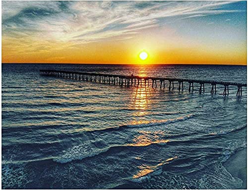 Puzzles 1000 Teile PapierZusammenbau Bild Sonnenuntergang Meer Horizont Poster Spiele für Erwachsene Lernspielzeug F50x70cm von LNTYW