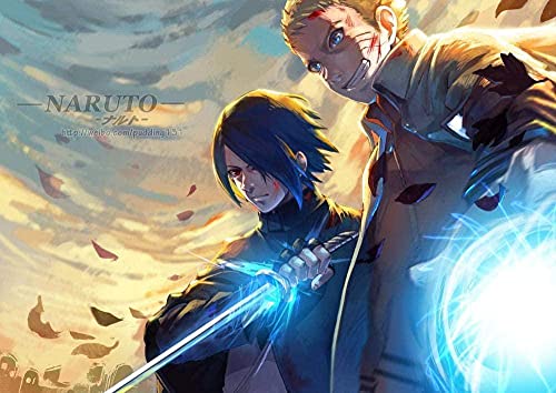 Puzzles für Erwachsene 1000 Teile Anime Naruto Sasuke Puzzles für Kinder Lernspielzeug Intellektuelles Spiel Geschenk Teens DIY Home Entertainment50x70cm von LNTYW