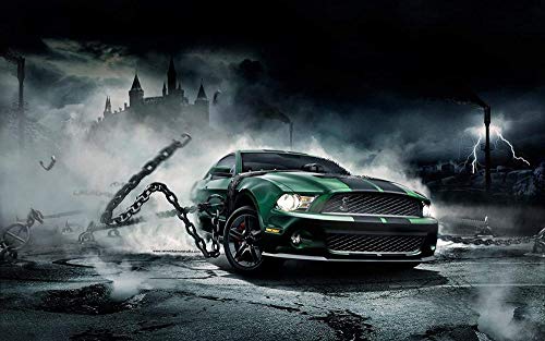 Puzzles für Erwachsene 1000 Teile Mustang Shelby GT Puzzles für Kinder Lernspielzeug Intellektuelles Spiel Geschenk 50x70cm von LNTYW