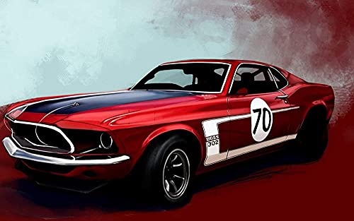 Puzzles für Erwachsene 1000 Teile Mustang Shelby GT Puzzles für Kinder Lernspielzeug Intellektuelles Spiel Geschenk 50x70cm von LNTYW