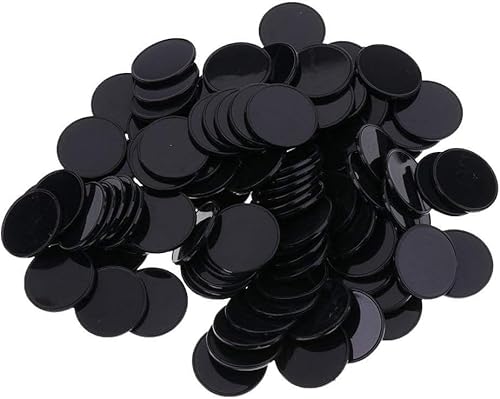 LNYMZD 100Pcs Schwarz Wiederverwendbare Plastik-Zähl-Bingo-Chips,Marker,Zähler,25 mm Durchmesser,Spielmarken,Packung mit,und praktisch,Traditionelle Spiele,Bingo von LNYMZD