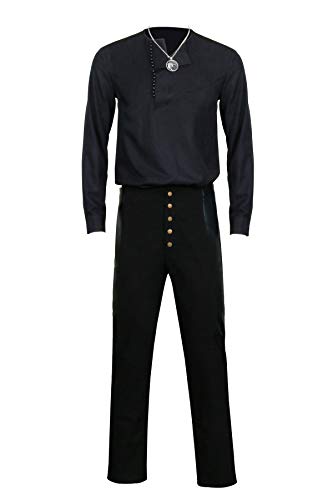 LOADREAM Geralt of Rivia Kostüm Herren Hexer Wild Hunt Cosplay Outfit Deluxe White Wolf Halloween Shirt Hose Halskette Set (L, Geralt von Rivia Kostüm Erwachsene) von LOADREAM