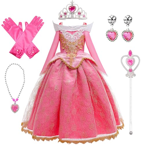 LOBTY Mädchen Aurora Prinzessin Kleid mit Accessoires Dornröschen Verkleidung Kinder Prinzessin Kleid Weihnachten Geburtstag Party Halloween Karneval Cosplay Kostüm LOBTY Mädchen Aurora Prinzessin Kleid mit Accessoires Dornröschen Verkleidung Kinder Prinzessin Kleid Weihnachten Geburtstag Party Halloween Karneval Cosplay Kostüm von LOBTY