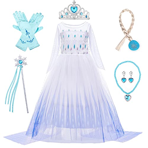 LOBTY Mädchen ELSA Prinzessin Kleid mit Accessoires Schneekönigin 2 Verkleidung Kinder Prinzessin Kleid Weihnachten Geburtstag Party Halloween Karneval Cosplay Kostüm LOBTY Mädchen ELSA Prinzessin Kleid mit Accessoires Schneekönigin 2 Verkleidung Kinder Prinzessin Kleid Weihnachten Geburtstag Party Halloween Karneval Cosplay Kostüm von LOBTY
