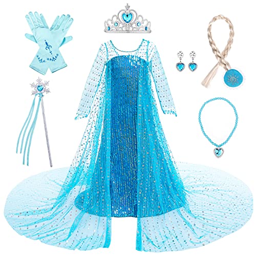 LOBTY Mädchen ELSA Prinzessin Kleid mit Accessoires Schneekönigin Verkleidung Kinder Prinzessin Kleid Weihnachten Geburtstag Party Halloween Karneval Cosplay Kostüm LOBTY Mädchen ELSA Prinzessin Kleid mit Accessoires Schneekönigin Verkleidung Kinder Prinzessin Kleid Weihnachten Geburtstag Party Halloween Karneval Cosplay Kostüm von LOBTY