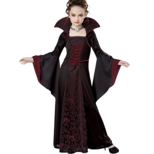 LOBTY Vampir Hexe Kostüm Kinder Erwachsene Halloween Kostüme Verkleidungsparty für Halloween Karneval Fasching Hexenkostüm Mädchen Hexenkleid Hexenhut von LOBTY