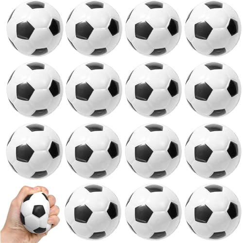 15 Stück Mini Sportbälle,6.3CM Antistressball,Mini Fußball,Mini Schaum Stressabbau Bälle,Schaumstoffbälle,Stressabbau Spielzeug,Anti Stress Spielzeug Bälle,Fußball Stressbälle für Kinder Erwachsener von LOEPENLE