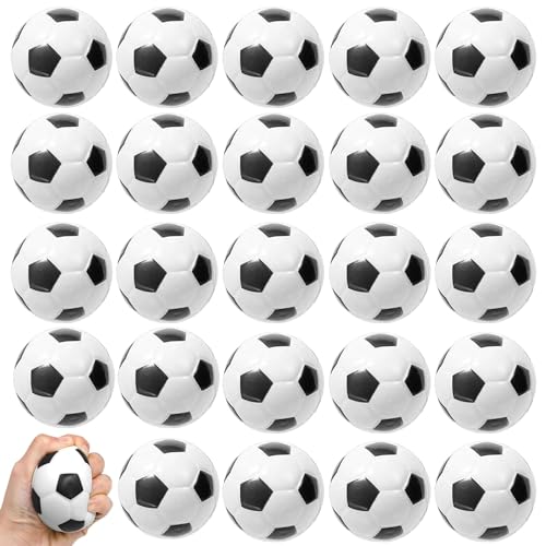 24 Stück Mini Sportbälle,5CM Antistressball,Mini Fußball,Mini Schaum Stressabbau Bälle,Schaumstoffbälle,Stressabbau Spielzeug,Anti Stress Spielzeug Bälle,Fußball Stressbälle für Kinder Erwachsener von LOEPENLE