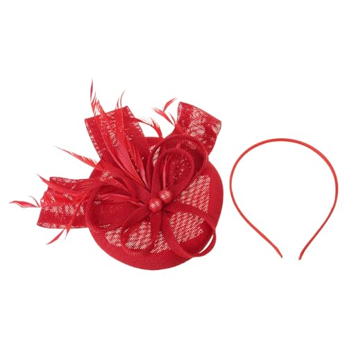 LOFOTU Fascinator und Kopf-Haarnadel-Set für Damen, Perlendekoration, Hut, elegantes Haar-Accessoire für Hochzeiten und Mottopartys, bequem, den ganzen Tag über zu tragen von LOFOTU