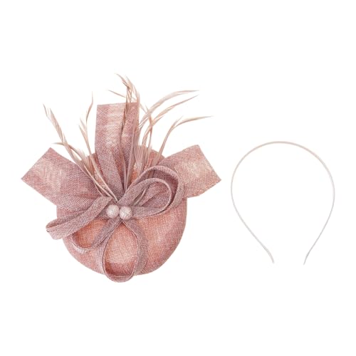 LOFOTU Fascinator und Kopf-Haarnadel-Set für Damen, Perlendekoration, Hut, elegantes Haar-Accessoire für Hochzeiten und Mottopartys, bequem, den ganzen Tag über zu tragen von LOFOTU