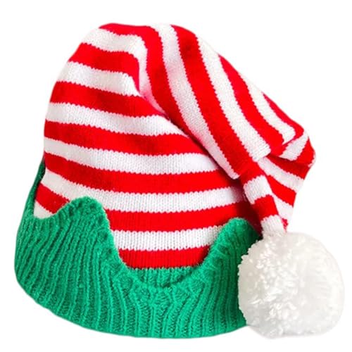 LOFOTU Verschmitzte Weihnachtselfen-Kopfbedeckung mit Pompons für die Feiertage, bunte Outfits für Cosplay, Weihnachtsmann-Helfer von LOFOTU