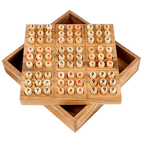 Logica Spiele Art. Sudoku aus Holz - Mathematisches Rätselspiel - Aller Schwierigkeitsgrade - Inklusive Broschüre mit 42 Rastern von LOGICA GIOCHI