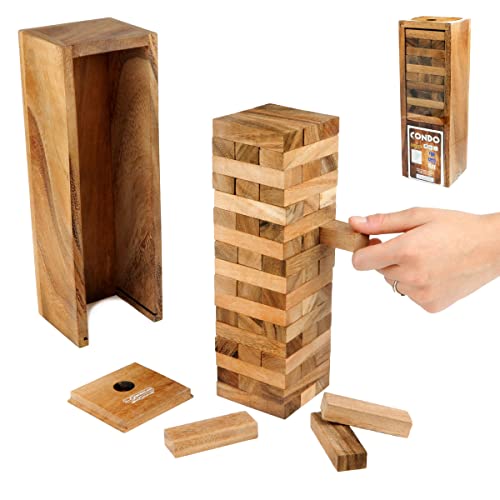 Logica Spiele, Art. Condo - Geschicklichkeitsspiel - Wackelturm - Holz Brettspiel - Gesellschaftsspiel - Familienspiel aus Holz (Medium A) von LOGICA GIOCHI
