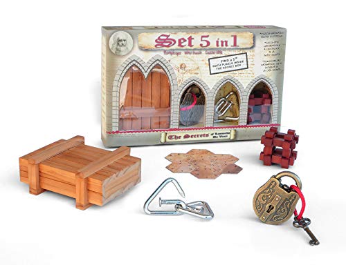 Logica Spiele Art. Set 5 Denkspiele in 1-2 Geduldspiele aus Holz + 2 Metallpuzzle + 1 Mathematische Spiele - Knobelspiel Set - Gemischte Schwierigkeiten - Leonardo da Vinci Kollektion Logica Spiele Art. Set 5 Denkspiele in 1-2 Geduldspiele aus Holz + 2 Metallpuzzle + 1 Mathematische Spiele - Knobelspiel Set - Gemischte Schwierigkeiten - Leonardo da Vinci Kollektion von LOGICA GIOCHI