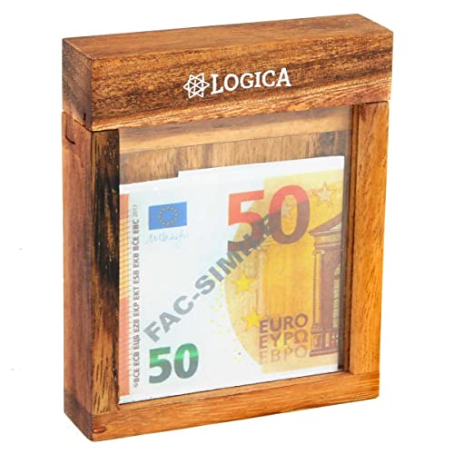 Logica Spiele Art. Geldschrank Mit Trick M - Geheimschachtel aus Holz - Schwierigkeit 5/6 Unglaublich - Geschenkbox - Denkspiel - Knobelspiel - Leonardo da Vinci Kollektion von LOGICA GIOCHI