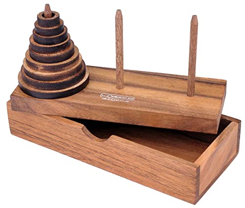Logica Spiele Art. Turm von Hanoi - 9 Scheiben - Denkspiel aus Edlem Holz - Geduldspiel - Knobespiel Logica Spiele Art. Turm von Hanoi - 9 Scheiben - Denkspiel aus Edlem Holz - Geduldspiel - Knobespiel von LOGICA GIOCHI