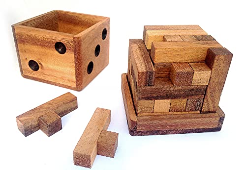 Logica Puzzles Art. Fünfundzwanzig - 3D-Knobelspiel aus Holz - Schwierigkeit 5/6 Unglaublich - Leonardo da Vinci Kollektion von LOGICA GIOCHI