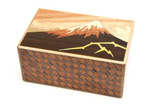 Logica Giochi Art. Yosegi Sarg 10 Schritten Kaminari Fuji & Tsubaki - Japanische Geheimnis Schatulle - Rätsel aus Holz von LOGICA GIOCHI