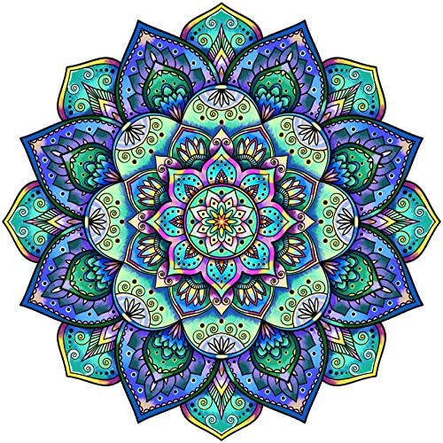 Logica Giochi Kunst. Lotusblume - Mandala Puzzles - Puzzle aus Holz - Innovatives Puzzle - 27 x 27 cm - 118 Teile von LOGICA GIOCHI