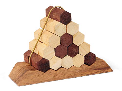 Logica Spiele Art. Bienenwabe - 3D Denkspiel aus edlem Holz - Knobelspiel - Geduldspiel - Schwerteig 5/6 Unglaublich - Puzzle für Experten - Leonardo da Vinci Kollektion von LOGICA GIOCHI