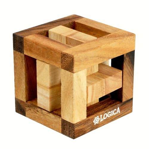 Logica Spiele Art. Catch - 3D Denkspiel aus Edlem Holz - Schwierigkeit 5/6 Unglaublich - Knbelspiel - Geduldspiel - Leonardo da Vinci Kollektion von LOGICA GIOCHI