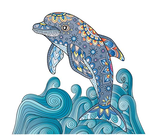 Logica Spiele Art. Der Delfin - Mandala Puzzles - Puzzle aus Holz - Innovative Formpuzzles - 28,4 x 26 cm - 108 Stücke von LOGICA GIOCHI