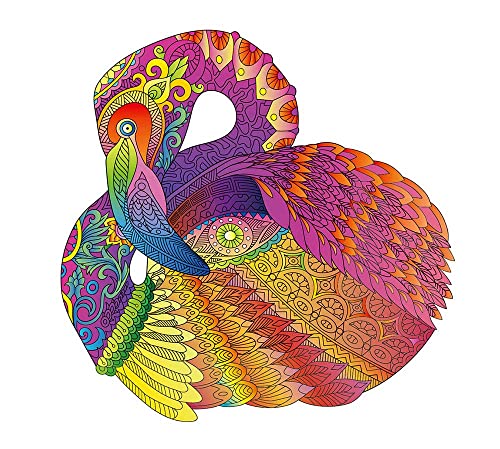 Logica Spiele Art. Der Flamingo - Mandala Puzzles - Puzzle aus Holz - Innovative Formpuzzles - 28.5 x 28.3 cm - 117 Stücke von LOGICA GIOCHI