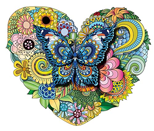 Logica Spiele Art. Der Schmetterling - Mandala Puzzles - Puzzle aus Holz - Innovative Formpuzzles - 30 x 24,5 cm - 203 Stücke von LOGICA GIOCHI