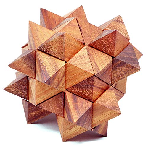 Logica Spiele Art. Duodecedro M - 3D Denkspiel aus Edlem Holz - Schwierigkeit 4/6 Extrem - Knobelspiel - Geduldspiel - Leonardo da Vinci Kollektion von LOGICA GIOCHI