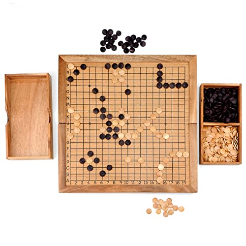 Logica Spiele Art. Go - Strategisches Brettspiel aus Holz - Wiederverschließbare Schachtel - Go Reiseset von LOGICA GIOCHI