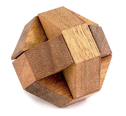 Logica Spiele Art. Hexagon - Denkspiel – 3D Knobelspiel - Geduldspiel Aus Holz -Schwierigkeit 3/6 Schwierig - Leonardo da Vinci Kollektion von LOGICA GIOCHI