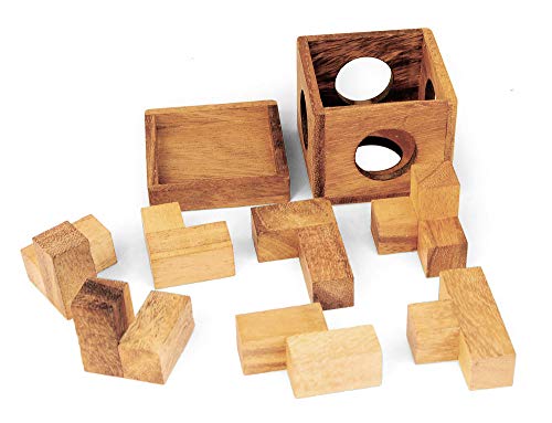 Logica Spiele Art. Die Ziegel von Da Vinci Mini - Denkspiel aus Holz 100 In 1 - Lernspiele - Knobelspiel - Geduldspiel - Soma Würfel - Leonardo da Vinci Kollektion von LOGICA GIOCHI