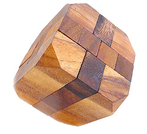 Logica Spiele Art. Mini-Diamant - 3D-Denkspiel - Schwierigkeit 4/6 Extrem - Knobelspiel - Geduldspiel aus Holz - Leonardo da Vinci Kollektion von LOGICA GIOCHI
