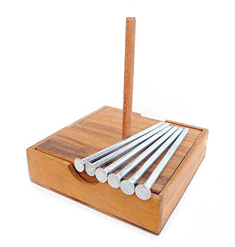 Logica Spiele Art. Schwebende Nägel - Denkspiel Aus Edlem Holz - Schwierigkeit 5/6 Unglaublich - Knobelspiel - Geduldspiel - Euklid Serie Logica Spiele Art. Schwebende Nägel - Denkspiel Aus Edlem Holz - Schwierigkeit 5/6 Unglaublich - Knobelspiel - Geduldspiel - Euklid Serie von LOGICA GIOCHI