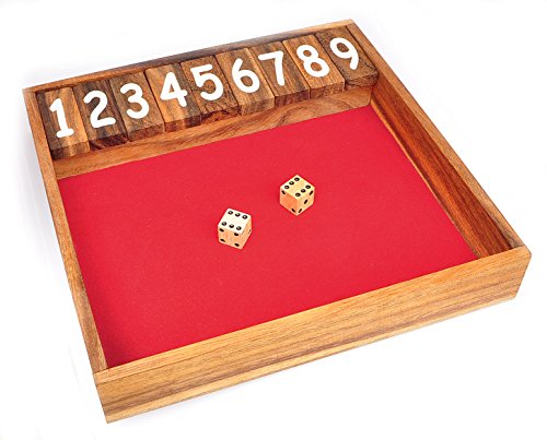 Logica Spiele Art. Shut The Box - Holz Brettspiele - Würfelspiel - Brettspiele aus Edlem Holz - 24 x 24 cm von LOGICA GIOCHI