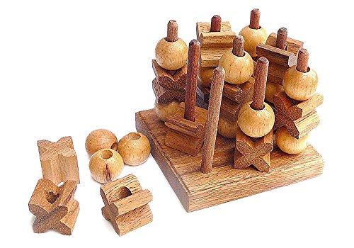 Logica Spiele Art. Tic-Tac-Toe 3D - Holz Spiel - Strategiespiel - Brettspiele aus Edlem Holz von LOGICA GIOCHI