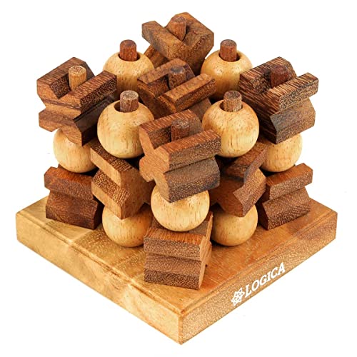Logica Spiele Art. Tic-Tac-Toe 3D - Holz Spiel - Strategiespiel - Brettspiele aus Edlem Holz von LOGICA GIOCHI