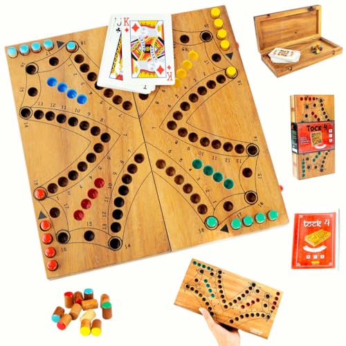 Logica Spiele Art. Tock 4 - Brettspiel aus Holz - Strategiespiel für 2/4 Spieler - Familienspiel von LOGICA GIOCHI