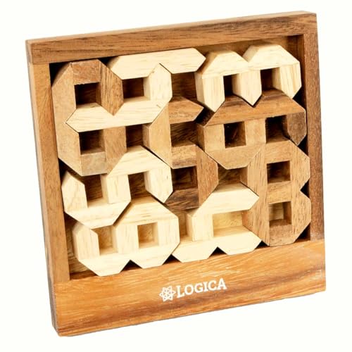 Logica Spiele Art. Zahlen - Digigrams - Denkspiel aus Holz - Schwierigkeit 4/6 Extrem - Knobelspiel - Geduldspiel - Euklid Serie von LOGICA GIOCHI