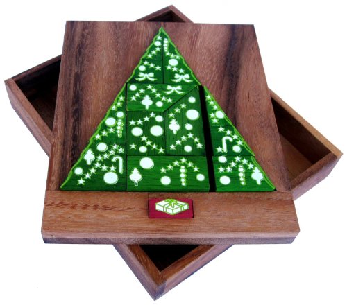 Der Weihnachtsbaum - Holzpuzzle - Denkspiel - Knobelspiel - Geduldspiel - Logikspiel aus Holz von LOGOPLAY