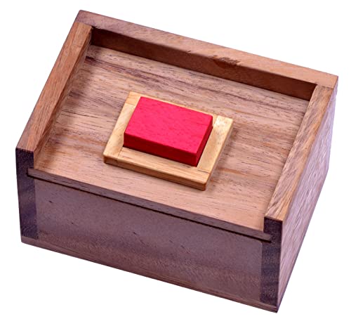 LOGOPLAY Der rote Stein - 2. Wahl - 3D Puzzle - Denkspiel - Knobelspiel - Geduldspiel im Holzkasten von LOGOPLAY