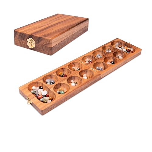 LOGOPLAY Kalaha Spiel mit Metallverschluss Gold Klein für 2 Spieler - Spielfeld 14 x 49 cm - Hus - Bao - mit Edelsteinen LOGOPLAY Kalaha Spiel mit Metallverschluss Gold Klein für 2 Spieler - Spielfeld 14 x 49 cm - Hus - Bao - mit Edelsteinen von LOGOPLAY