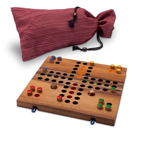 LOGOPLAY Ludo Gr. L für 2 bis 4 Spieler mit Stoffbeutel - Spielfeld 26 x 25 cm - Würfelspiel aus Holz LOGOPLAY Ludo Gr. L für 2 bis 4 Spieler mit Stoffbeutel - Spielfeld 26 x 25 cm - Würfelspiel aus Holz von LOGOPLAY