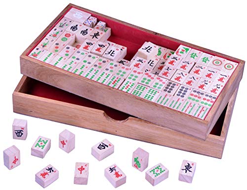 LOGOPLAY Mayong - Mahjong - Mah Jongg - Mahjongg - Legespiel - Gesellschaftsspiel aus Holz mit 144 Spielsteinen von LOGOPLAY